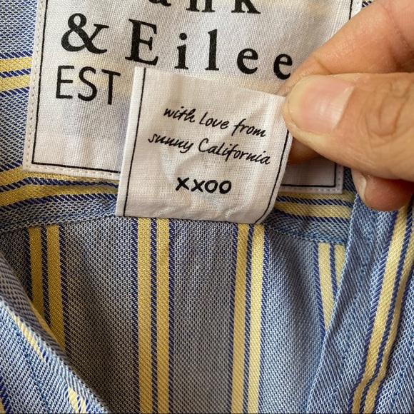 Frank & Eileen Striped Button Up Shirt Long Sleeve Style Eileen Women's Small - Picture 4 of 9